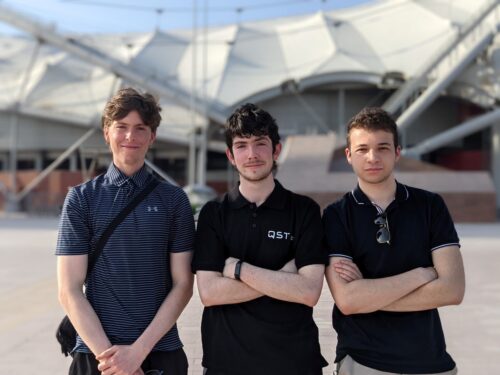 Pictured, L-R: Tim Farrelly, Bachelor of Engineering student at Trinity College Dublin; David Deneher, BA in Computer Science and Business student at Trinity College Dublin and Omar Salem, Master of Aerospace Engineering student at Queen’s University Belfast.