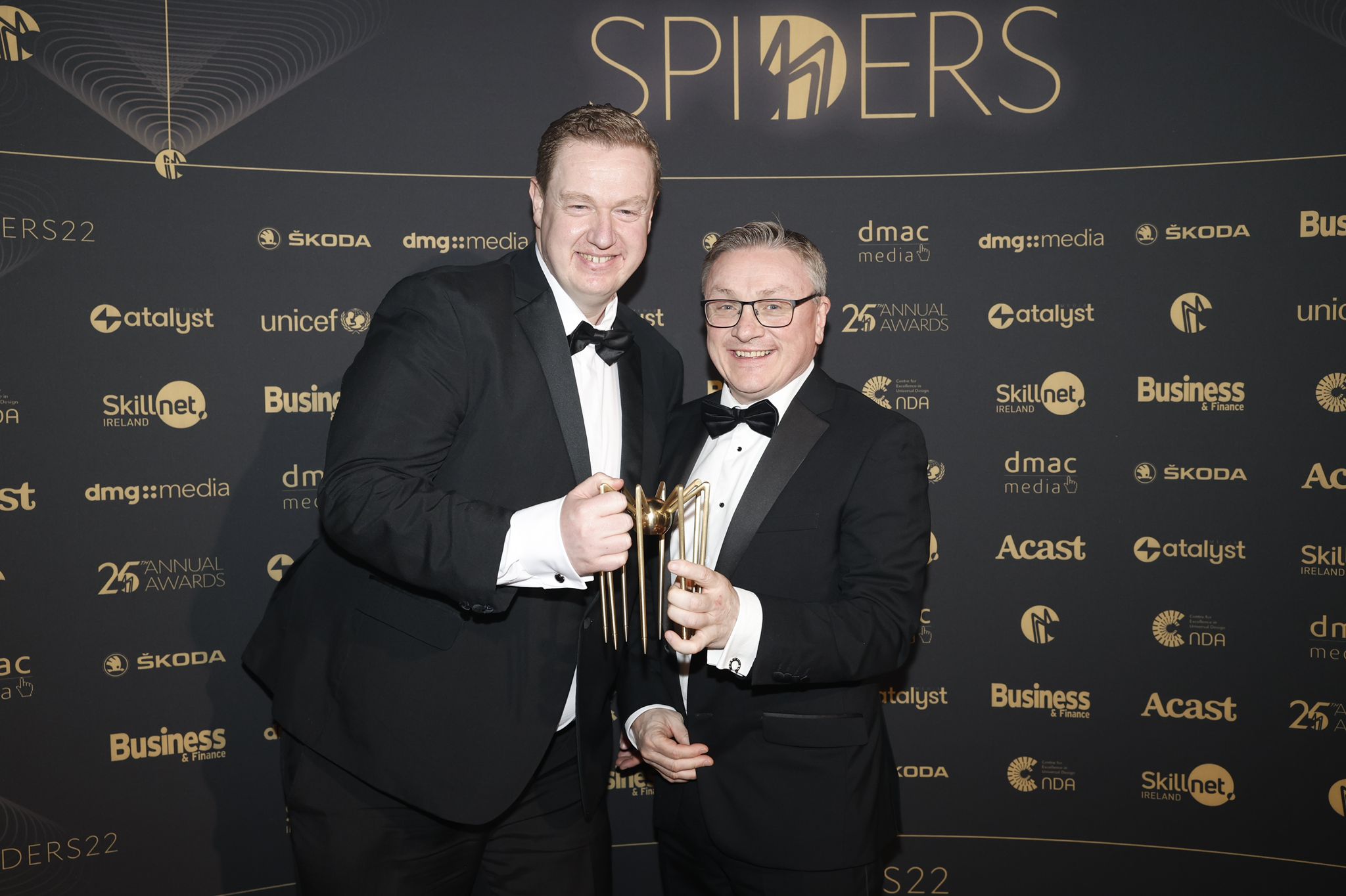 Kyran O'Mahoney and Chris White with Spider Award
