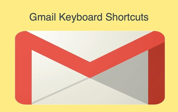 Gmail logo positioned beneath text Gmail Keyboard Shortcuts