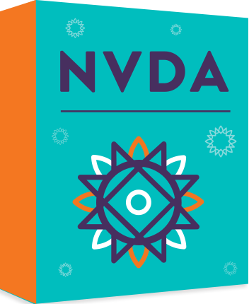 NVDA logo above text 'NVDA' in navy font