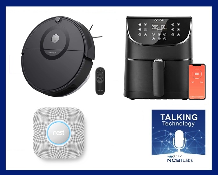 Roborock Vacuum Cleaner, COSORI Air Fryer, Nest Protect smoke alarm, Talking Technology logo