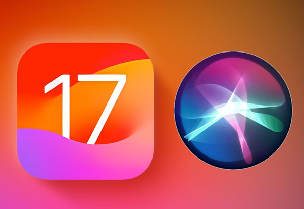 The number 17 positioned to the left of the Siri response symbol